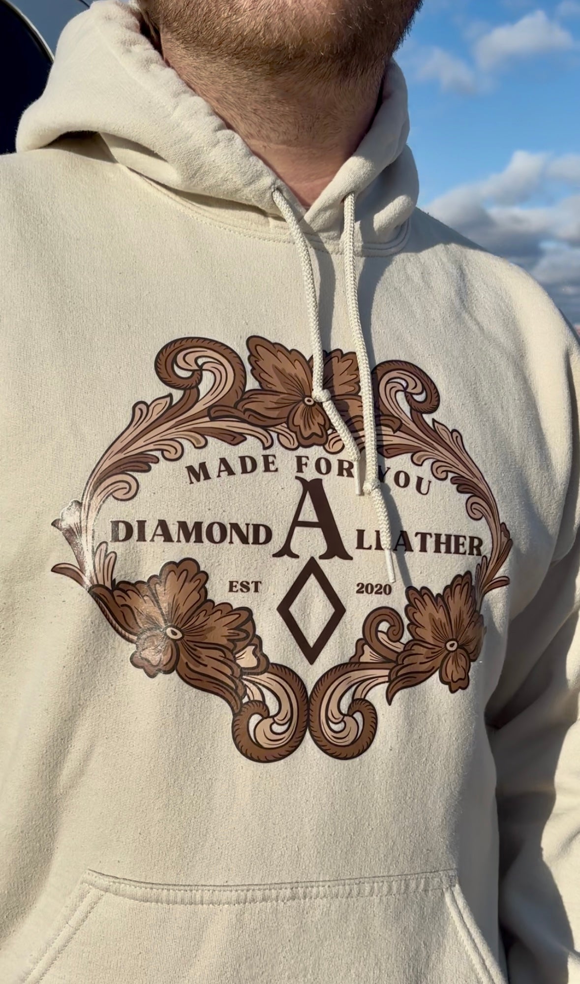 Hoodie Diamond A Leather